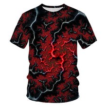 Load image into Gallery viewer, Popular Men Tshirt Short Sleeve 3D Printed Lightning T-shirt Uniquely Raindrop T-shirt Loose O-neck Summer Men’s Clothes