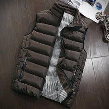 Load image into Gallery viewer, Marca de roupas colete jaqueta dos homens novo outono quente sem mangas jaqueta masculina inverno casual colete plus size veste homme