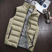 Load image into Gallery viewer, Marca de roupas colete jaqueta dos homens novo outono quente sem mangas jaqueta masculina inverno casual colete plus size veste homme
